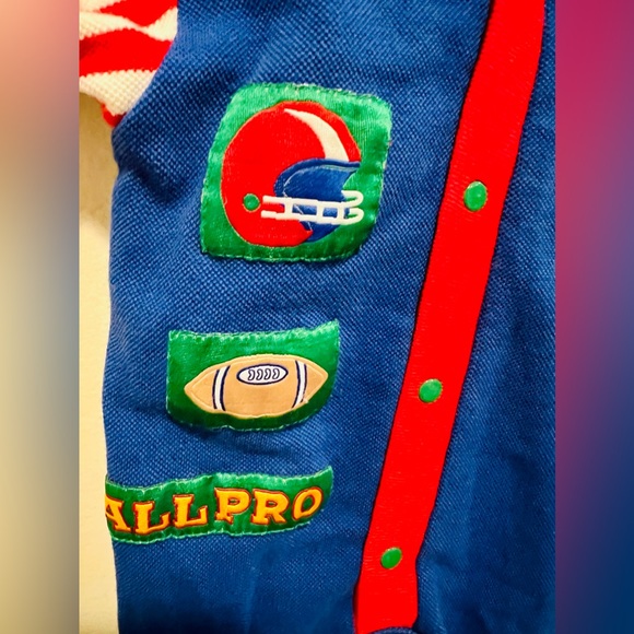 VINTAGE FOOTBALL BABY ONESIE OUTFIT SMALL STEPS SPORTY ALL PRO 6 - 9 MONTHS - Picture 6 of 6